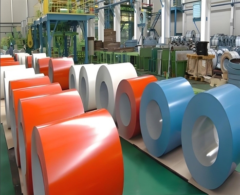 Mediana dureza PPGI bobinas de acero galvanizado recubiertas de color para la fabricación de tuberías de Shandong