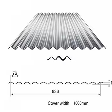Oferta especial en Z61-Z90 recubrimiento acero de techo galvanizado corrugado para ancho de 470 mm